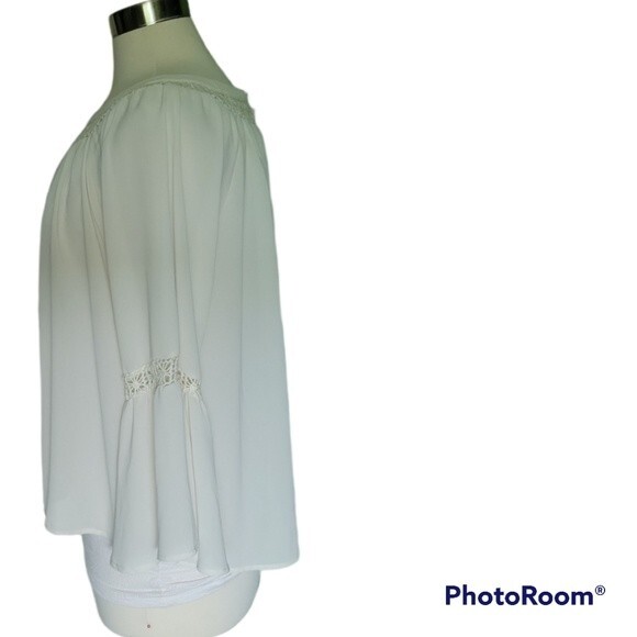 MONTEAU Cream Boho Blouse W Bell Sleeves - M - Picture 4 of 10